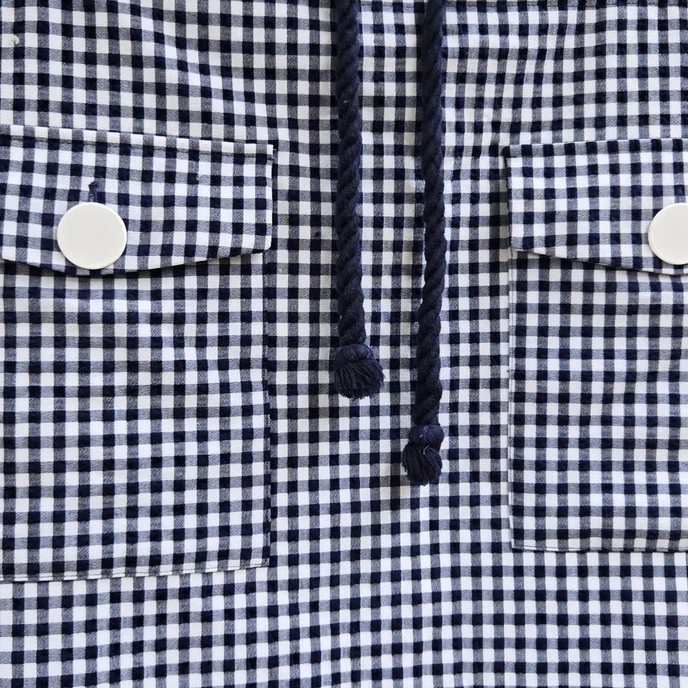 Zara Nautical Gingham Drawstring Mini Skirt - Picture 4 of 7